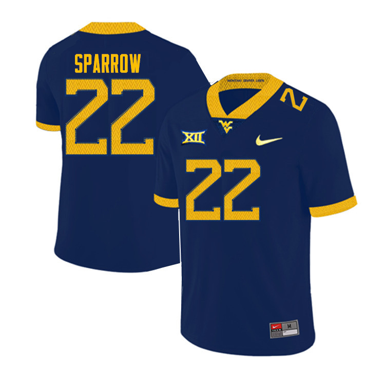 Men #22 A'Varius Sparrow West Virginia Mountaineers College Football Jerseys Sale-Navy - Click Image to Close
